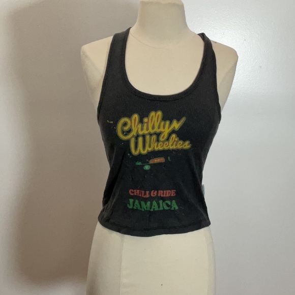The Laundry Room Chilly Wheelies Rib Tank in Black Snow, Size: S - Picture 5 of 8